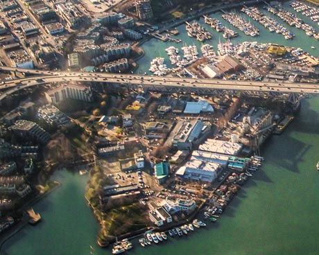 Granville Island Seen by Plane