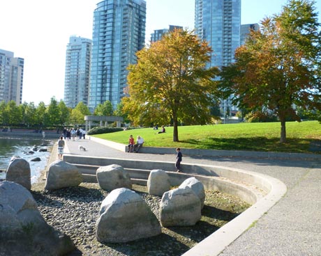Vancouver's Seawall near a Park